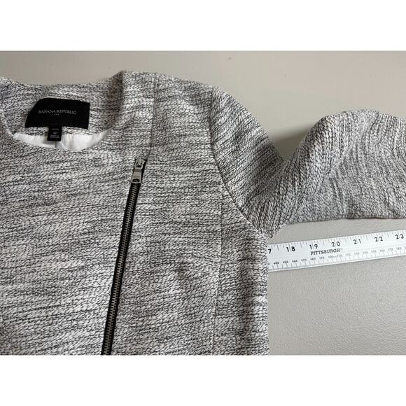 Banana Republic Moto Jacket Size 2P Petite Cotton Pockets Asymmetrical Black - Picture 8 of 12